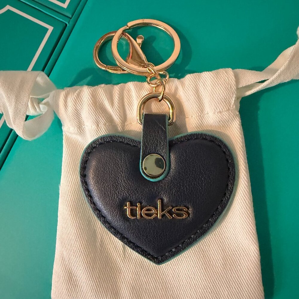 Tieks by Gavrieli California Navy Leather Heart Keychain